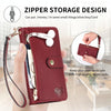 For Samsung Galaxy M15 Love Zipper Lanyard Leather Phone Case(Red)