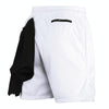 Mens Quick Dry Athletic Shorts Single Layer 5 / 10 Pants With Towel Hanging, Size: XL(Dark Gary)