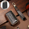 Hallmo Car Cowhide Leather Key Protective Cover Key Case for Volkswagen Lavida B Style(Black)