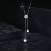 S925 Sterling Silver Sparkling Moissanous Tassel Love Necklace(MSN029)