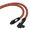 EMK 90 Degree Swivel Adjustable Right Angled 360 Degrees Rotatable Plug Nylon Woven Mesh Optical Audio Cable, Cable Length:5m(Orange)