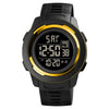 SKMEI 1731 Triplicate Round Dial LED Dual Time Digital Display Luminous Electronic Watch(Gold and Black)