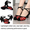 Soft Bottom Female Latin Dance Shoes Summer Sandals, Size: 42(5cm Black Red)