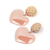 Peach Heart Earrings Retro Series Acrylic Stud Earrings for Women(Skin Pink)