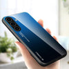 For Samsung Galaxy S25 5G Gradient Color Glass Phone Case(Blue Black)