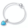 S925 Sterling Silver Heart Turquoise Pendant DIY Bracelet Necklace Accessories