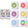 Remote Control Night Light LED Bedside Cabinet RGB Colorful Pat Light(2 Remote Controls + 6 Lights)
