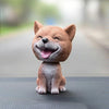 Shaking Head Dog Car Ornaments Resins Lovely Cartoon Dog New Year Gifts with Double-sided Adhesive Tape