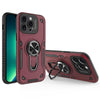For iPhone 13 Pro Metal Rotating Bracket TPU + PC Magnetic Phone Case(Dark Red)