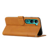 For vivo Y300 Global / V40 Lite IDN Stitching Calf Texture Buckle Leather Phone Case(Yellow)