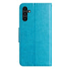 For Samsung Galaxy A56 5G Butterfly Flower Pattern Flip Leather Phone Case(Blue)