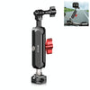 PULUZ Motorcycle Rearview Small Clamp CNC Metal Magic Arm Rod Mount (Black)