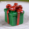 5pcs Christmas Decorations Resin Crafts Gifts Home Decorations Small Ornaments, Style: Green Gift