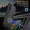 For Samsung Galaxy S25 5G Metal Ring 360 Degree Rotating Holder PC Hybrid TPU Phone Case(Black)
