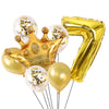 2 PCS Birthday Baby Children Golden Crown Aluminum Film Number Balloon Set Wedding Scene Decoration( Number 7)