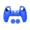 For PS5 Gamepad Silicone Protective Case Anti-Skid Soft Silicone Cover, Color: Blue+2 Hats