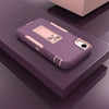 For iPhone XR Magnetic Holder Phone Case(Purple Red + Rose Gold)