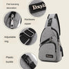 Dxyizu Multi-Function Portable Casual Canvas Chest Bag Outdoor Sports Shoulder Bag Waist Bag with External USB Charging Interface for Men / Women / Student, Random Logo Delivery(Purple)