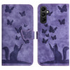 For Samsung Galaxy A26 5G Butterfly Cat Embossing Flip Leather Phone Case(Purple)