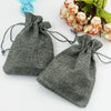 50 PCS Multi size Linen Jute Drawstring Gift Bags Sacks Wedding Birthday Party Favors Drawstring Gift Bags, Size:17x23cm(Gray)