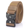 AWMN Men Outdoor Sports Alloy Snap Buckle Elastic Belt, Length: 125cm(Dark Khaki)