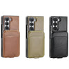 For Samsung Galaxy Z Fold5 VIETAO Integrated MagSafe RFID Detachable Card Bag PU Phone Case(Brown)