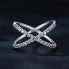 MSR036-7 S925 Sterling Silver White Gold Plated Dual Layer Moissanite Ring Hand Decoration