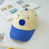 C0408 Spring Smiley Pattern Baby Peaked Cap Sunscreen Shade Baseball Hat, Size: 48-52cm(Blue)