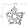 23 In 1 Five-Pointed Snowflake Wrench Combination Tool Mini EDC Portable Household Key Pendant(Silver)