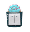 Luminous Three-dimensional Cactus Switch Sticker Socket Panel Cover Decor, Style: Snow Lotus