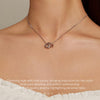 BSN339 Sterling Silver S925 White Gold Plated Zircon Dual Ring Heart Interlocking Necklace