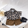 Boys Floral Shirt + Shorts Pants Set Summer Thin Children Short-sleeved Shirt, Size: 120cm