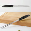 Outdoor Stainless Steel Barbecue Fork Food PP Handle Meat Spork(Black)