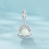 S925 Sterling Silver Ocean Style Luminous Shell Pendant DIY Beading(SCC2749)