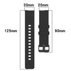 For Amazfit Bip 3 20mm Step Silicone Strap Stainless Steel Black Buckle(Black)