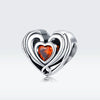 S925 Heart-shaped Sterling Silver Loose Beads DIY Bracelet Accessories