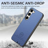 For Samsung Galaxy S22+ 5G Twill Fabric Leather Skin Back Phone Case(Blue)