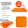 Large Orange Silicone Lick Mat - Slow Feeder Dog & Cat Bowl