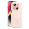 For iPhone 14 AG Fine Hole Liquid Silicone MagSafe Magnetic Phone Case(Pink)