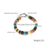 OPK GS1545 Stainless Steel Chain Colorful Volcanic Stone Bracelet