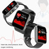 T68 1.54 Inch Body Temperature Monitoring Smart Watch with Flashlight Function(Black)