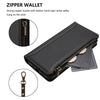 For Samsung Galaxy S25 / S24 5G Magnetic Closure Nine Card Slots Zipper Leather Case with Hand Strap(Black)