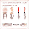 4 In 1 Retractable Metal Makeup Brush(Rose Gold)