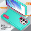 For Samsung Galaxy S25 Ultra 5G Rugged PC Hybrid Silicone Phone Case with Holder(Light Green+Rose Red)