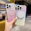 For iPhone 13 Gradient Transparent PC MagSafe Phone Case(Gradient Gray)