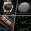 OLEVS 6896 Men Multifunctional Luminous Waterproof Quartz Watch(Black)