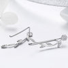 Leaf Earrings Sterling Silver S925 Earrings Zircon Platinum Plated Earrings