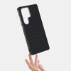 For Samsung Galaxy S24 Ultra 5G ABEEL C Carbon Fiber Series 6D Micro Relief MagSafe Phone Case(Black Grey)