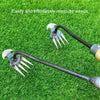 Four-Tooth Dual Purpose Weed Remover Tool Gardening Weed Rake Uprooting Weeding Tool, Length: 50cm Iron Handle