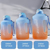 2300ml Large Capacity Gradient Straw Cup Sports Bottle With Scale(Blue)